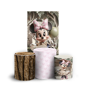 Faixa Lateral e Trio Cilindro Sublimado 3D Vest Facil - Minnie Bosque