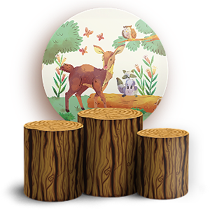 KIT Redondo e Trio - Bosque - Sublimado 3D