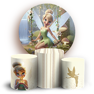 KIT Redondo e Trio - Sininho Tinkerbell - Sublimado 3D