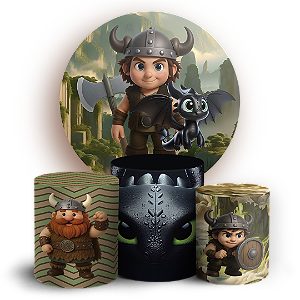 KIT Redondo e Trio - Como Treinar Seu Dragão - Sublimado 3D