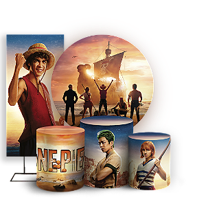 KIT Redondo Trio e Faixa - One Piece - Sublimado 3D
