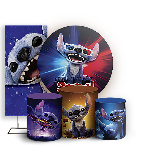 KIT Redondo Trio e Faixa - Lilo Stitch - Sublimado 3D