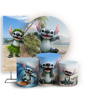 KIT Redondo Trio e Faixa - Lilo Stitch - Sublimado 3D
