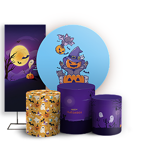 KIT Redondo Trio e Faixa - Halloween - Sublimado 3D