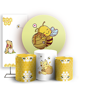 KIT Redondo Trio e Faixa - Abelha - Sublimado 3D