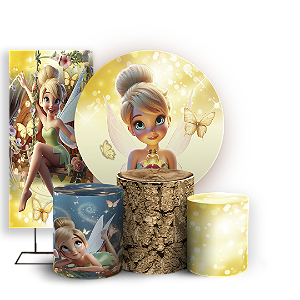 KIT Redondo Trio e Faixa - Sininho Tinkerbell - Sublimado 3D