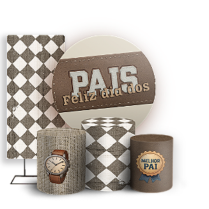 KIT Redondo Trio e Faixa - Dia Dos Pais - Sublimado 3D