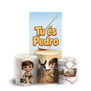 Faixa Lateral e Trio Cilindro Sublimado 3D Vest Facil - Tu Es Pedro