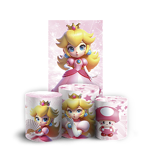 Faixa Lateral e Trio Cilindro Sublimado 3D Vest Facil - Princesa Peach Super Mario