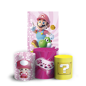 Faixa Lateral e Trio Cilindro Sublimado 3D Vest Facil - Princesa Peach Super Mario