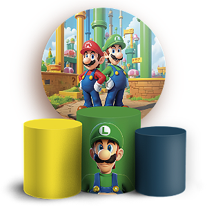 KIT Redondo e Trio - Super Mario e Luigi - Sublimado 3D