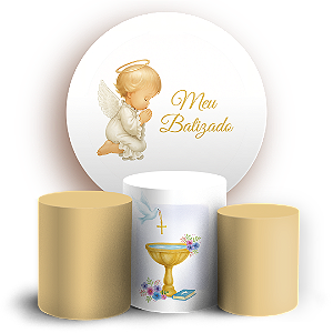 KIT Redondo e Trio - Anjo Batizado - Sublimado 3D