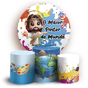 KIT Redondo e Trio - O Maior Pintor Do Mundo - Sublimado 3D