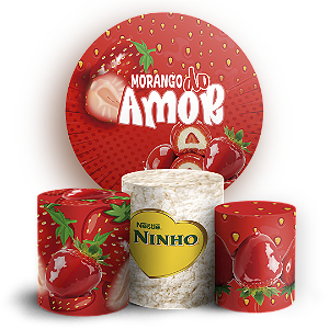 KIT Redondo e Trio - Morango Do Amor - Sublimado 3D