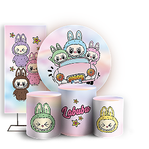 KIT Redondo Trio e Faixa - Labubu - Sublimado 3D