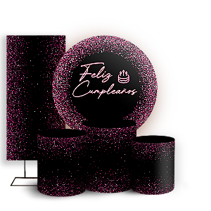 KIT Redondo Trio e Faixa - Feliz Cumpleaños ES - Sublimado 3D