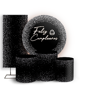 KIT Redondo Trio e Faixa - Feliz Cumpleaños ES - Sublimado 3D