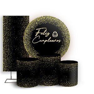 KIT Redondo Trio e Faixa - Feliz Cumpleaños ES - Sublimado 3D