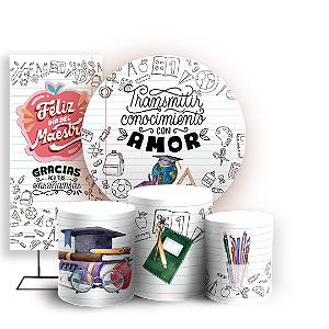 KIT Redondo Trio e Faixa - Dia del Maestro ES - Sublimado 3D