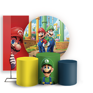 KIT Redondo Trio e Faixa - Super Mario e Luigi - Sublimado 3D