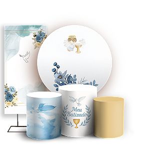 KIT Redondo Trio e Faixa - Anjo Batizado - Sublimado 3D