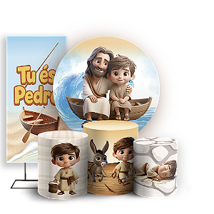 KIT Redondo Trio e Faixa - Tu Es Pedro - Sublimado 3D