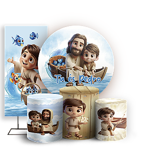 KIT Redondo Trio e Faixa - Tu Es Pedro - Sublimado 3D