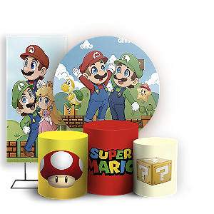 KIT Redondo Trio e Faixa - Super Mario - Sublimado 3D