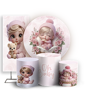 KIT Redondo Trio e Faixa - Oh Baby - Sublimado 3D