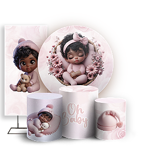 KIT Redondo Trio e Faixa - Oh Baby - Sublimado 3D