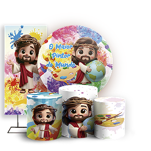 KIT Redondo Trio e Faixa - O Maior Pintor Do Mundo - Sublimado 3D