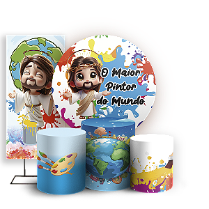 KIT Redondo Trio e Faixa - O Maior Pintor Do Mundo - Sublimado 3D
