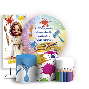 KIT Redondo Trio e Faixa - O Maior Pintor Do Mundo - Sublimado 3D