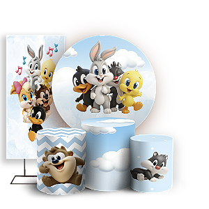 KIT Redondo Trio e Faixa - Looney Tunes - Sublimado 3D