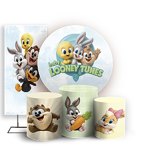 KIT Redondo Trio e Faixa - Looney Tunes - Sublimado 3D