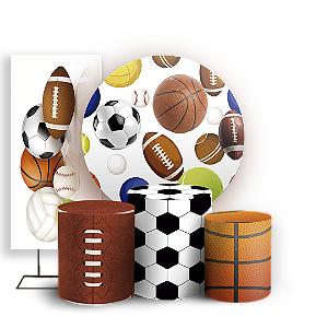 KIT Redondo Trio e Faixa - Esportes Futebol Volei Basquete - Sublimado 3D