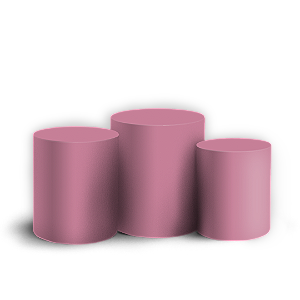 Trio Cilindro - Cor Lisa Rosa 22h 20v - Sublimado 3D