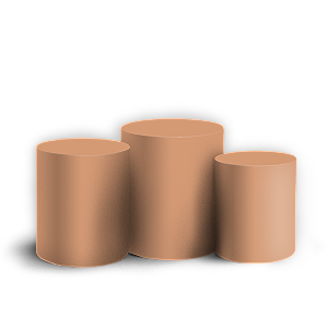 Trio Cilindro - Cor Lisa Marrom 13h 8v - Sublimado 3D