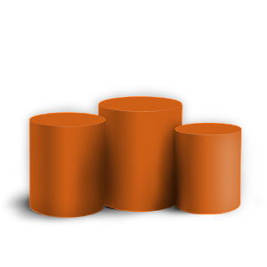 Trio Cilindro - Cor Lisa Laranja 28h 13v - Sublimado 3D