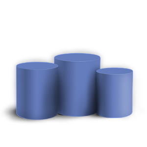 Trio Cilindro - Cor Lisa Azul 47h 26v - Sublimado 3D