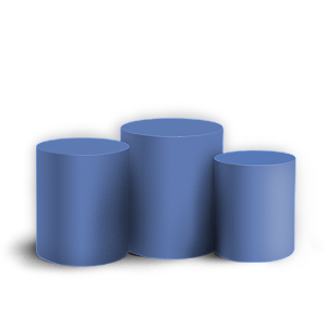 Trio Cilindro - Cor Lisa Azul 35H 27V - Sublimado 3D