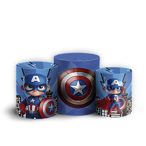 Trio Cilindro - Capitão América - Sublimado 3D