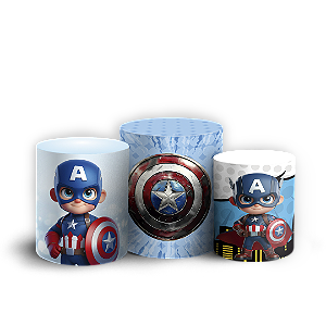 Trio Cilindro - Capitão América - Sublimado 3D