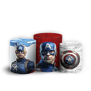 Trio Cilindro - Capitão América - Sublimado 3D
