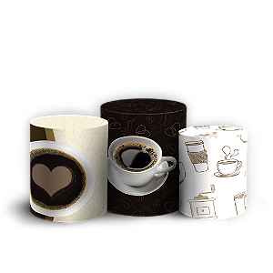 Trio Cilindro - Café - Sublimado 3D