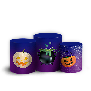 Trio Cilindro - Dia das Bruxas Halloween - Sublimado 3D