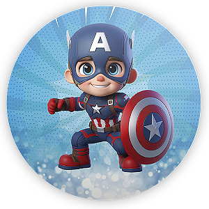 Painel Redondo - Capitão América - Sublimado 3D