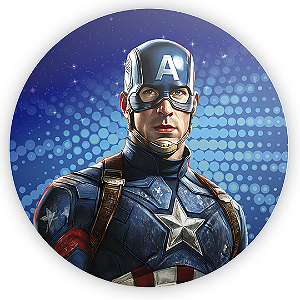 Painel Redondo - Capitão América - Sublimado 3D