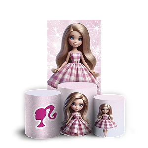 Faixa Lateral e Trio Cilindro Sublimado 3D Vest Facil - Barbie