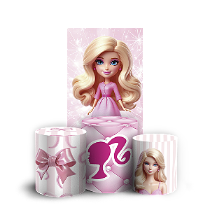 Faixa Lateral e Trio Cilindro Sublimado 3D Vest Facil - Barbie